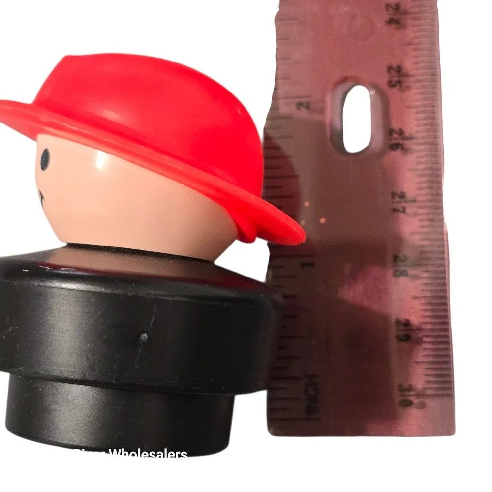 Vintage Fisher Price Little People Red Chunky Construction Worker Figure‎ 1990